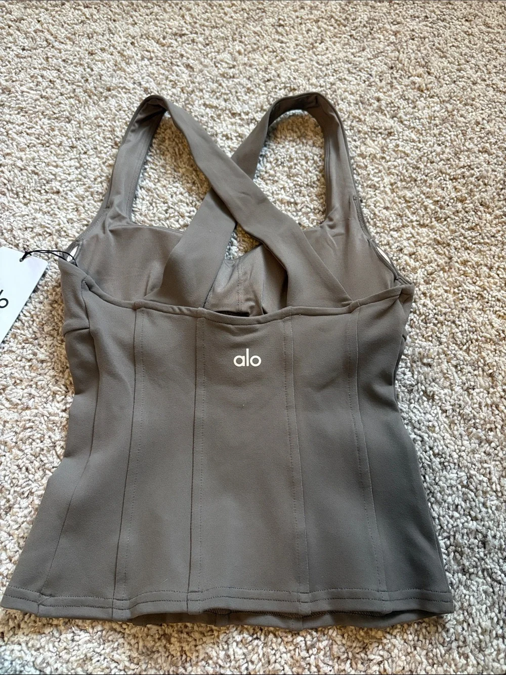 ALO Yoga airbrush sparks fly corset tank